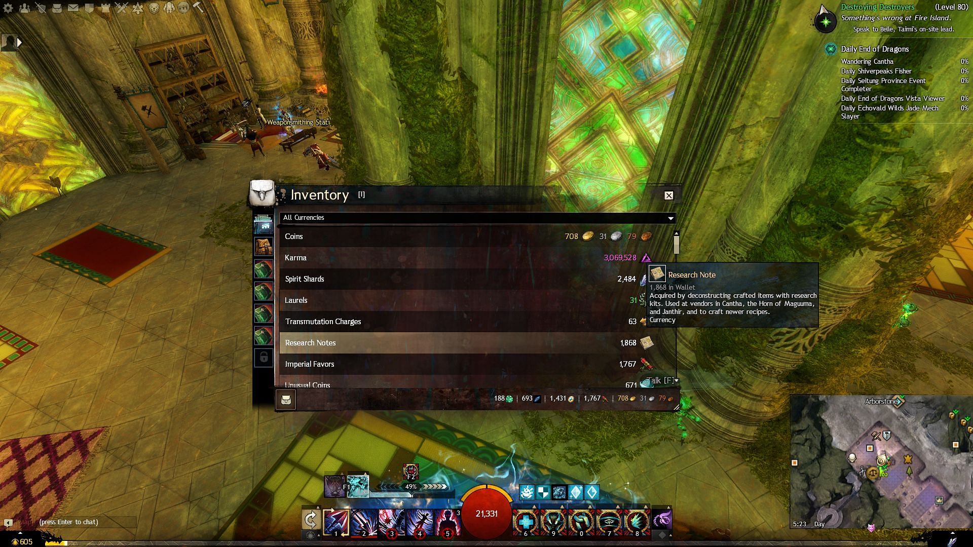 Research Notes can put a dent in your wallet if you're not careful (Image via ArenaNet)